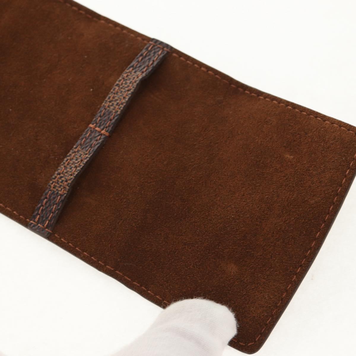 LOUIS VUITTON Damier Ebene Cuff Case Set Cuffs Silver LV Auth BA8383V