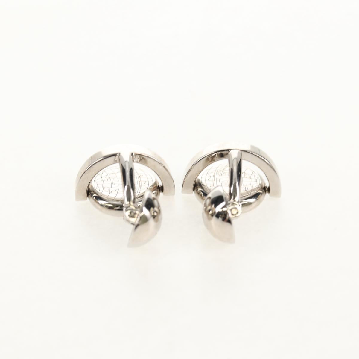 LOUIS VUITTON Damier Ebene Cuff Case Set Cuffs Silver LV Auth BA8383V