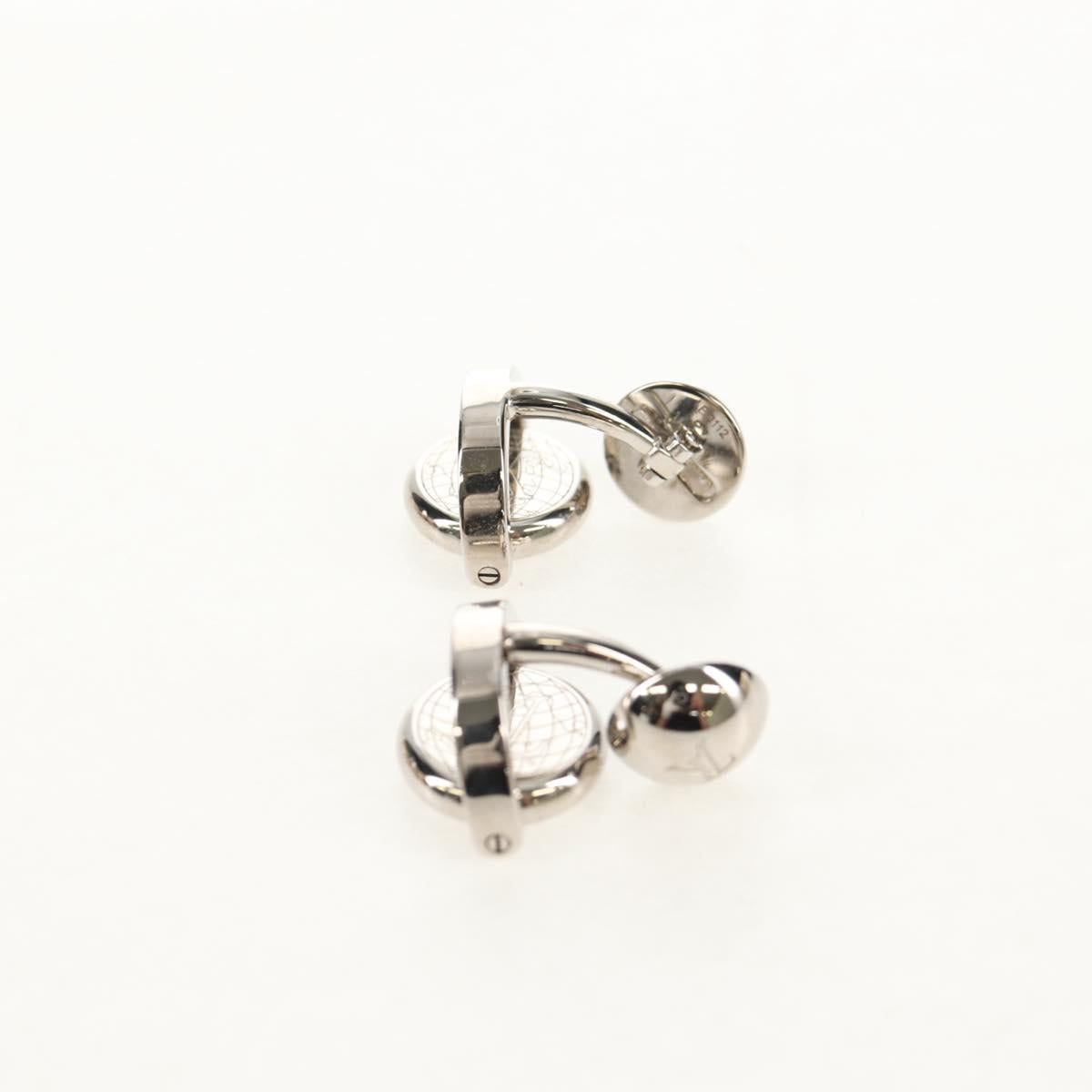 LOUIS VUITTON Damier Ebene Cuff Case Set Cuffs Silver LV Auth BA8383V