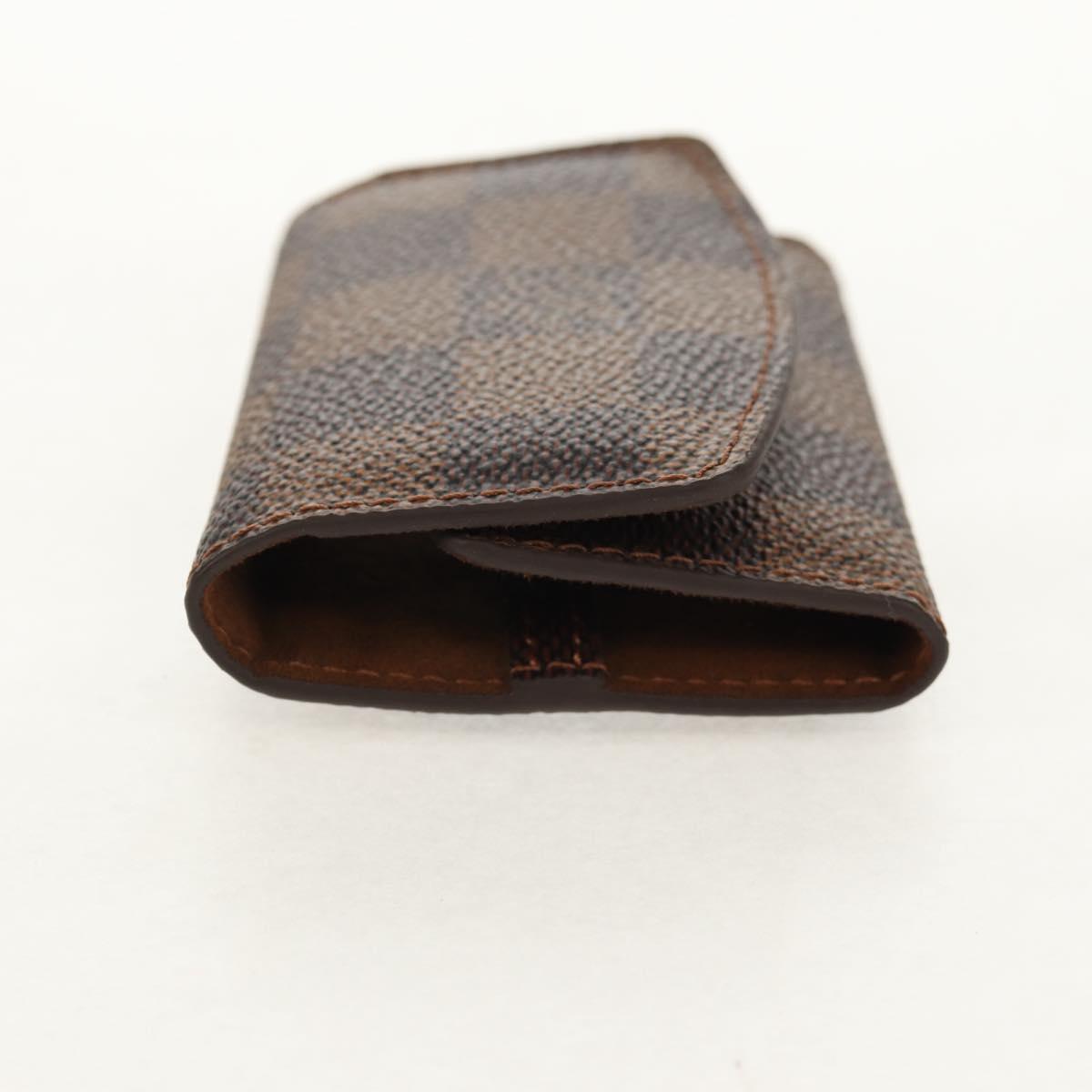 LOUIS VUITTON Damier Ebene Cuff Case Set Cuffs Silver LV Auth BA8383V