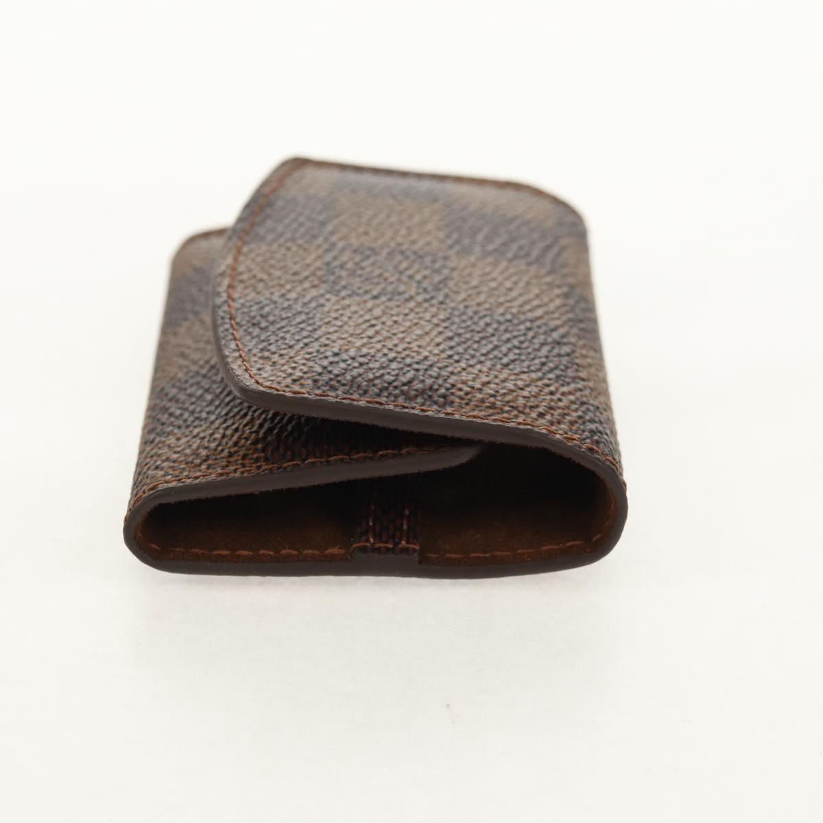 LOUIS VUITTON Damier Ebene Cuff Case Set Cuffs Silver LV Auth BA8383V