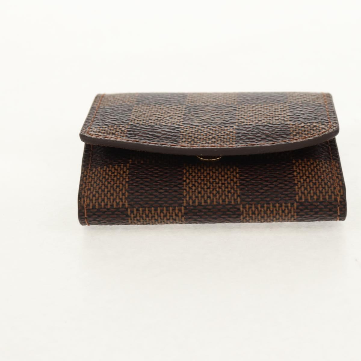 LOUIS VUITTON Damier Ebene Cuff Case Set Cuffs Silver LV Auth BA8383V