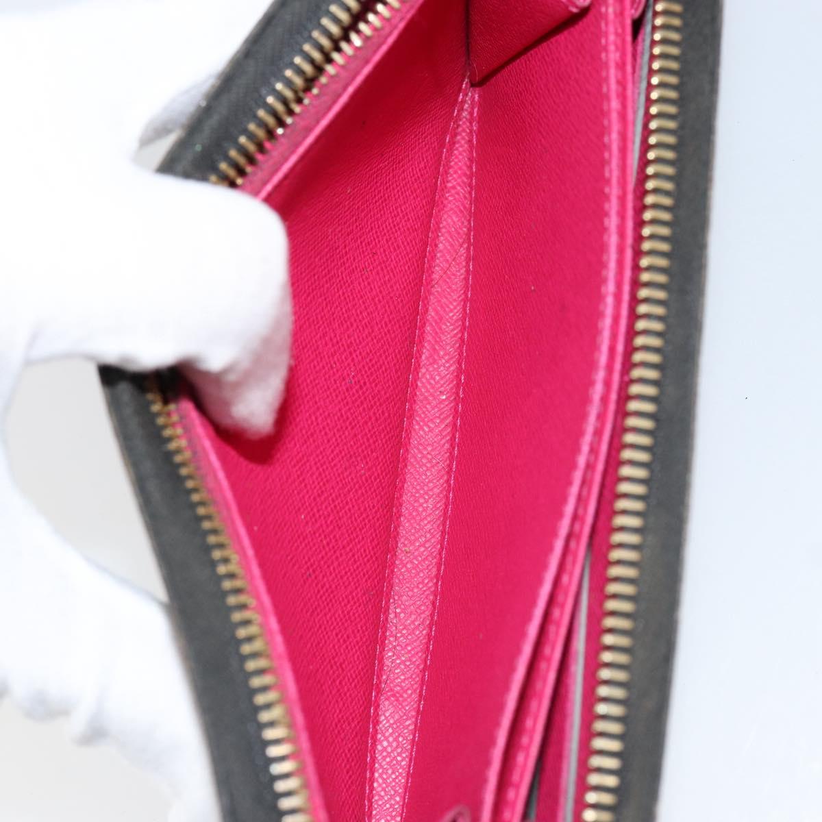 LOUIS VUITTON Monogram Multicolor Zippy Wallet Black M60243 LV Auth BA8385