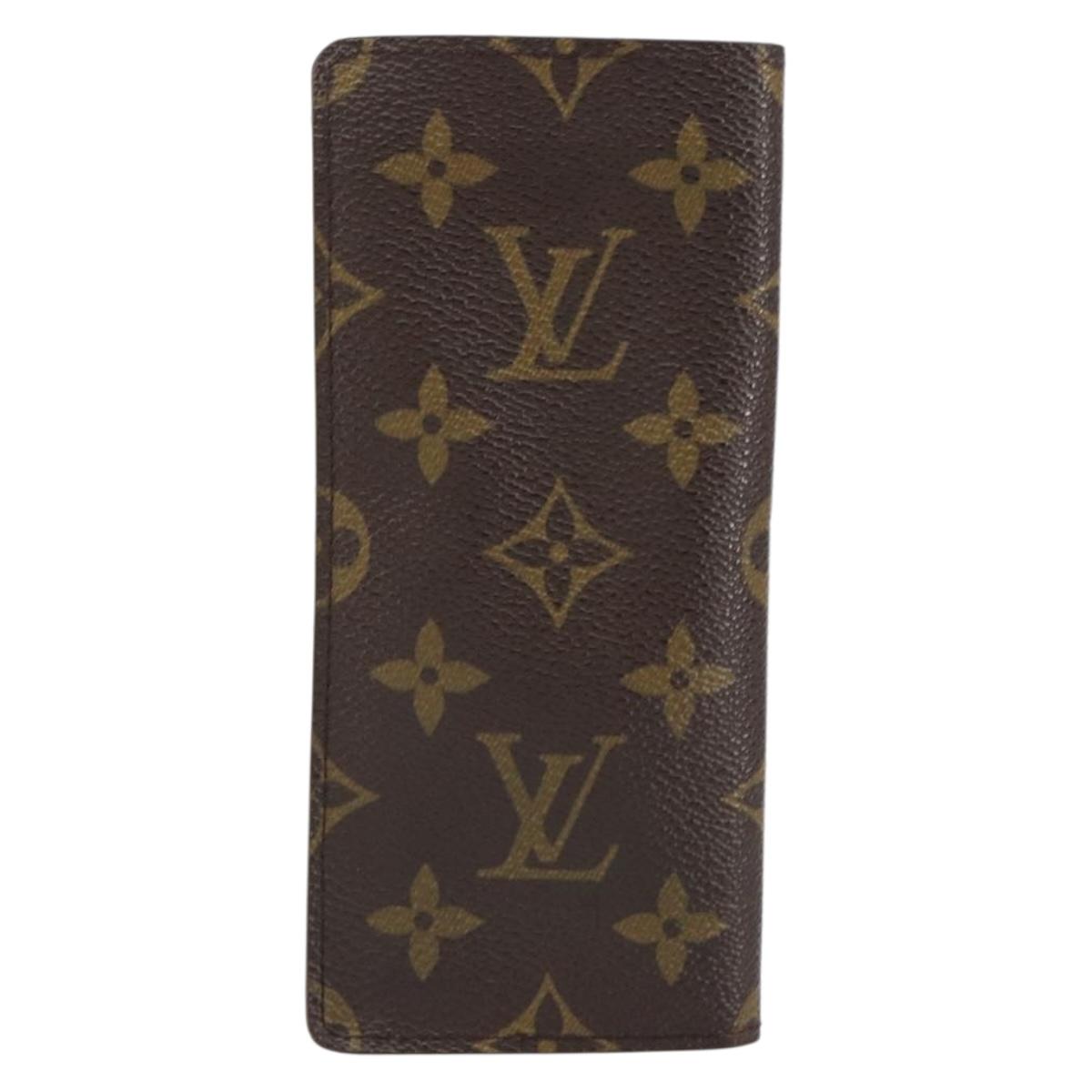 LOUIS VUITTON Monogram Etui Lunette Simple Glasses Case LV Auth BA8386