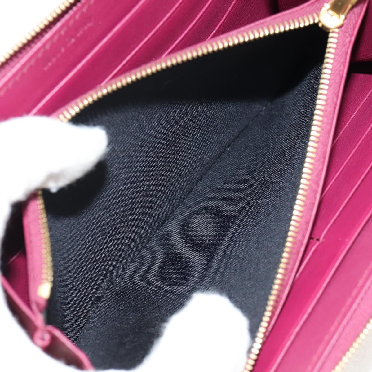 CELINE Long Wallet Leather Bordeaux Gold Auth BA8387V