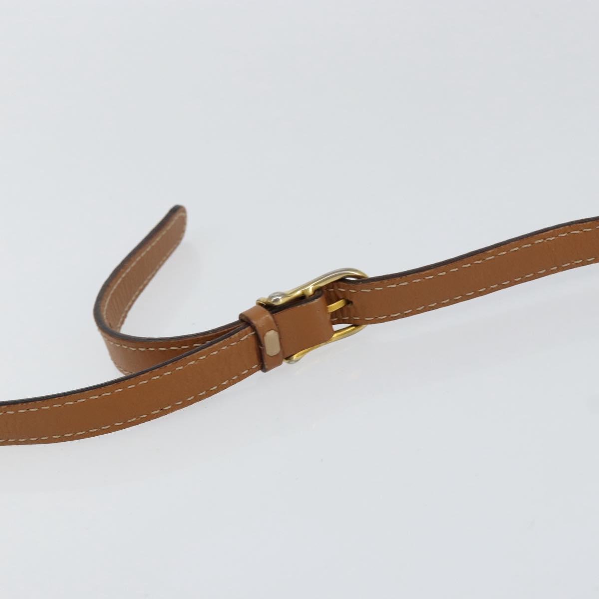 CELINE Macadam Canvas Shoulder Bag PVC Leather Brown Gold Auth BA8388