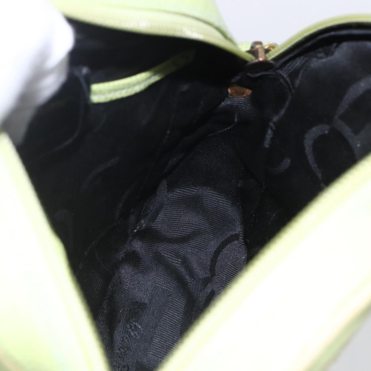 Salvatore Ferragamo Vala Shoulder Bag Leather Green Gold Auth BA8392