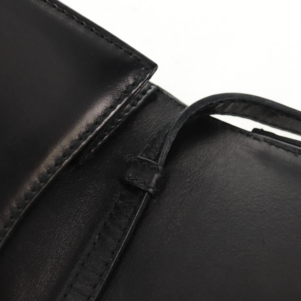 Salvatore Ferragamo Vala Shoulder Bag Leather Black Gold Auth BA8393V