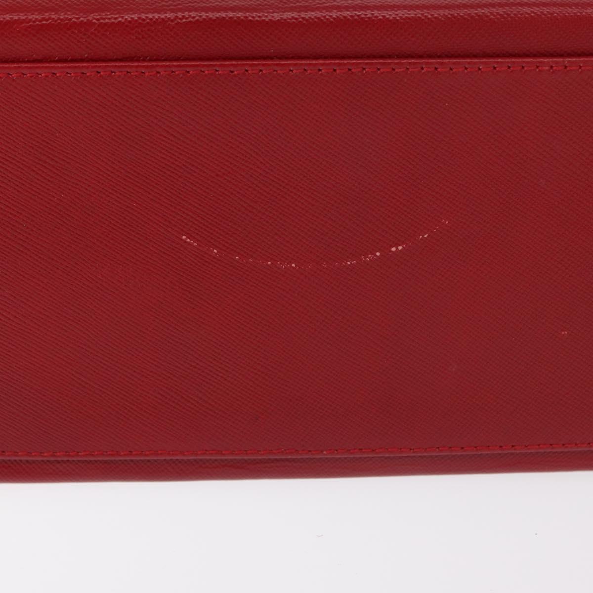 Salvatore Ferragamo Gancini Hand Bag Leather 2way Red Gold Auth BA8396