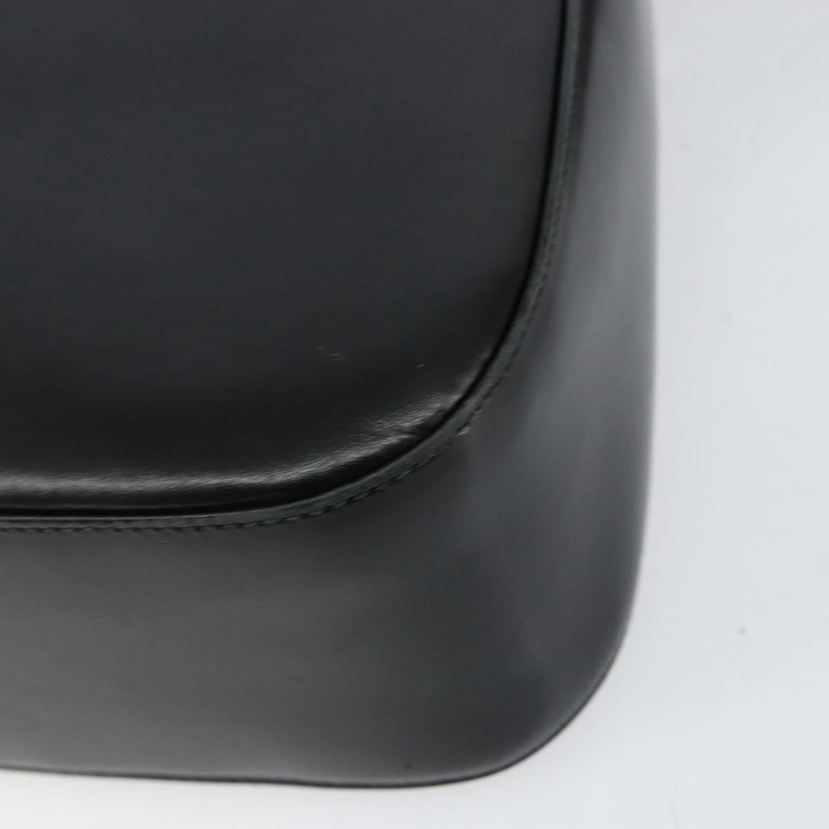 Salvatore Ferragamo Gancini Shoulder Bag Leather Black Gold Auth BA8397