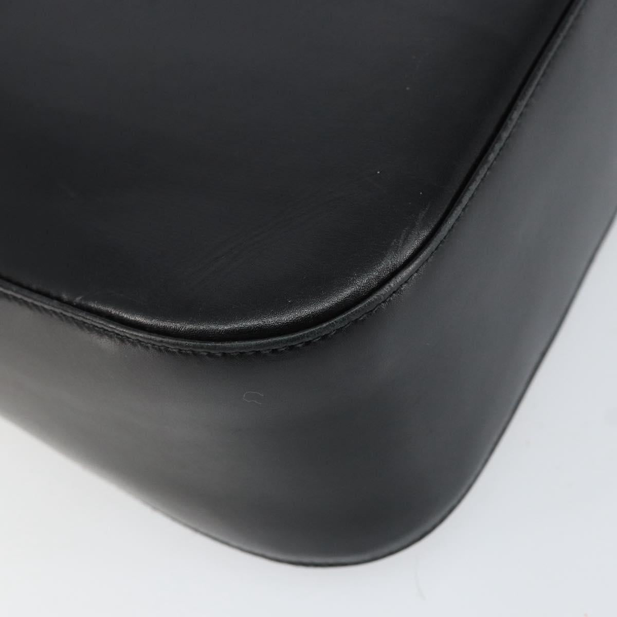 Salvatore Ferragamo Gancini Shoulder Bag Leather Black Gold Auth BA8397