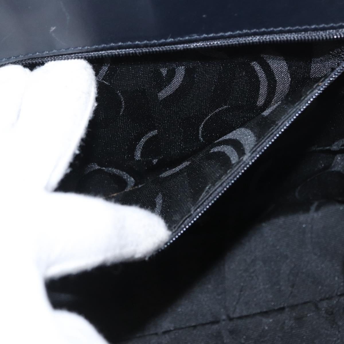 Salvatore Ferragamo Vala Hand Bag Leather 2way Navy Gold Auth BA8399