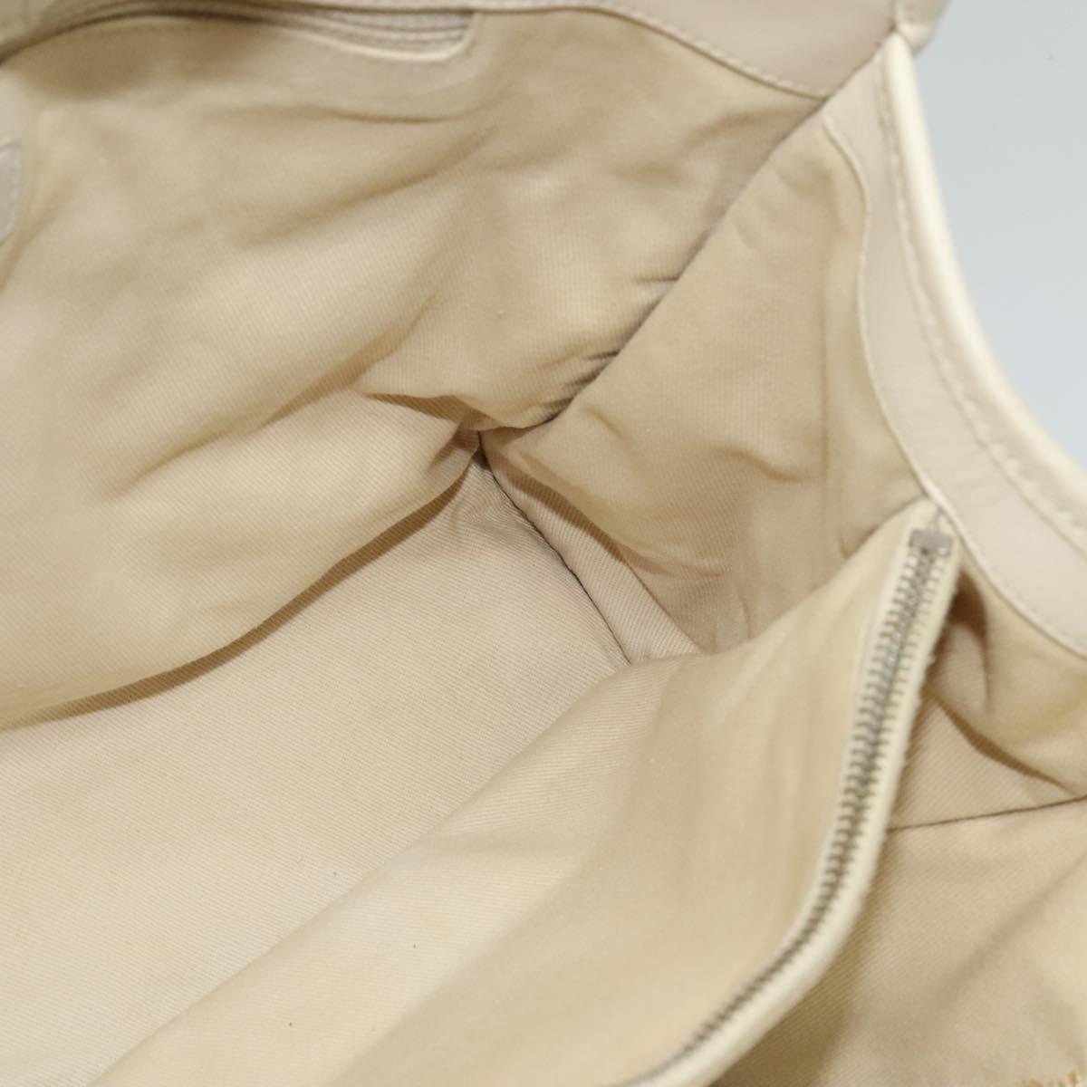 CHANEL Chain Hand Bag Leather 2way White Silver CC Auth BA840V