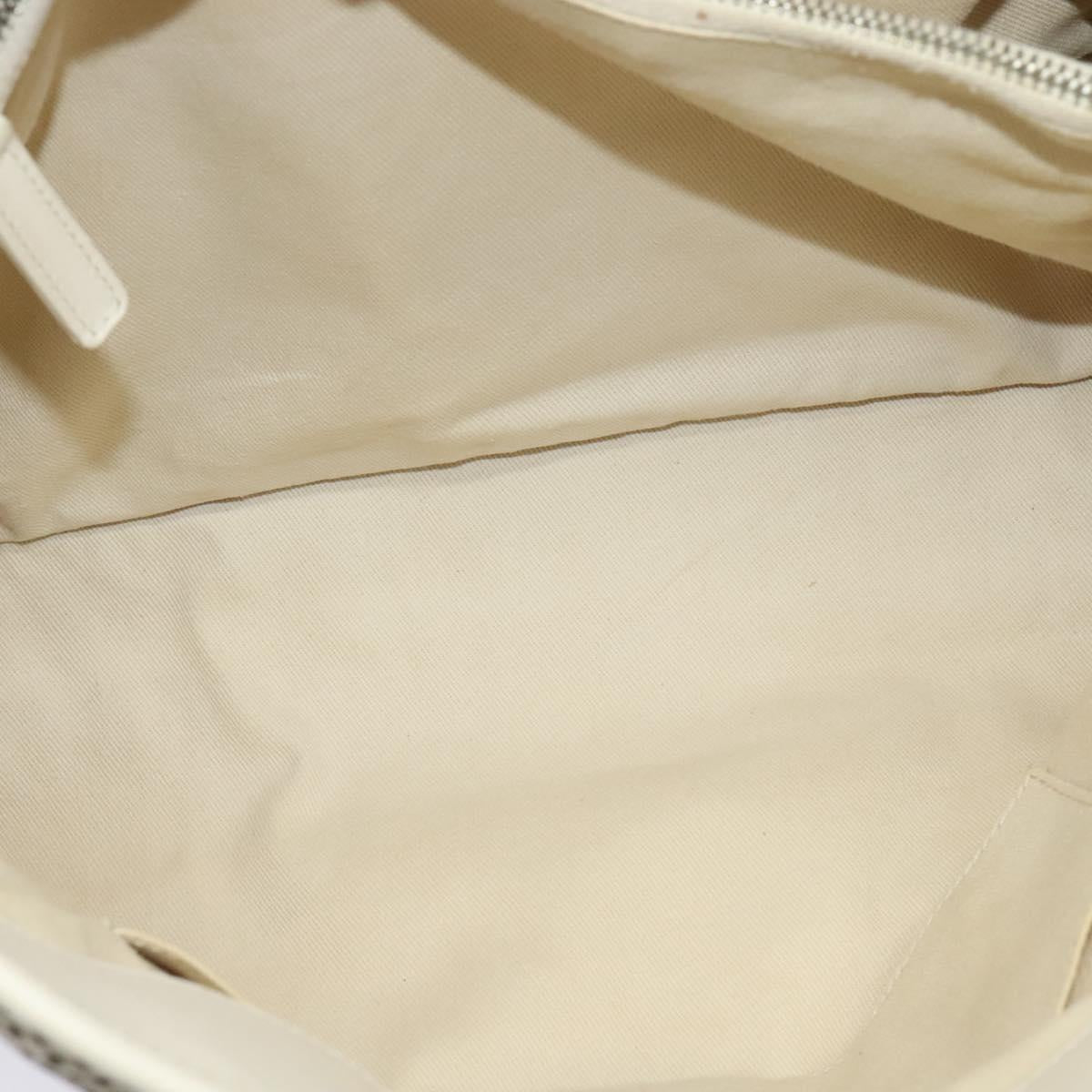 CHANEL Chain Hand Bag Leather 2way White Silver CC Auth BA840V