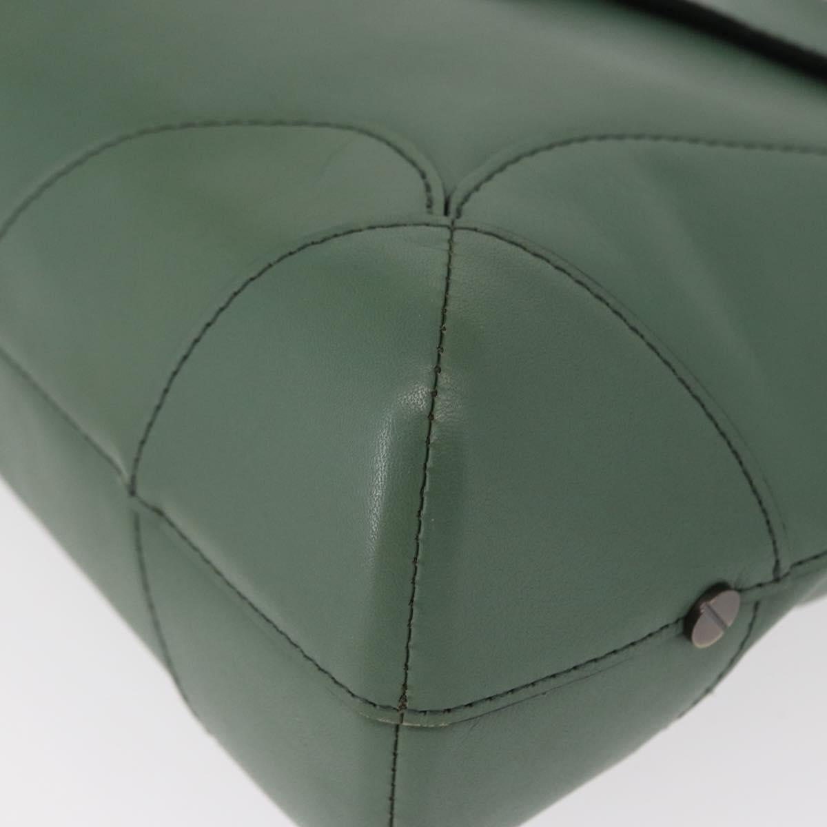 Chloe Shoulder Bag Leather Green Gold Auth BA8400