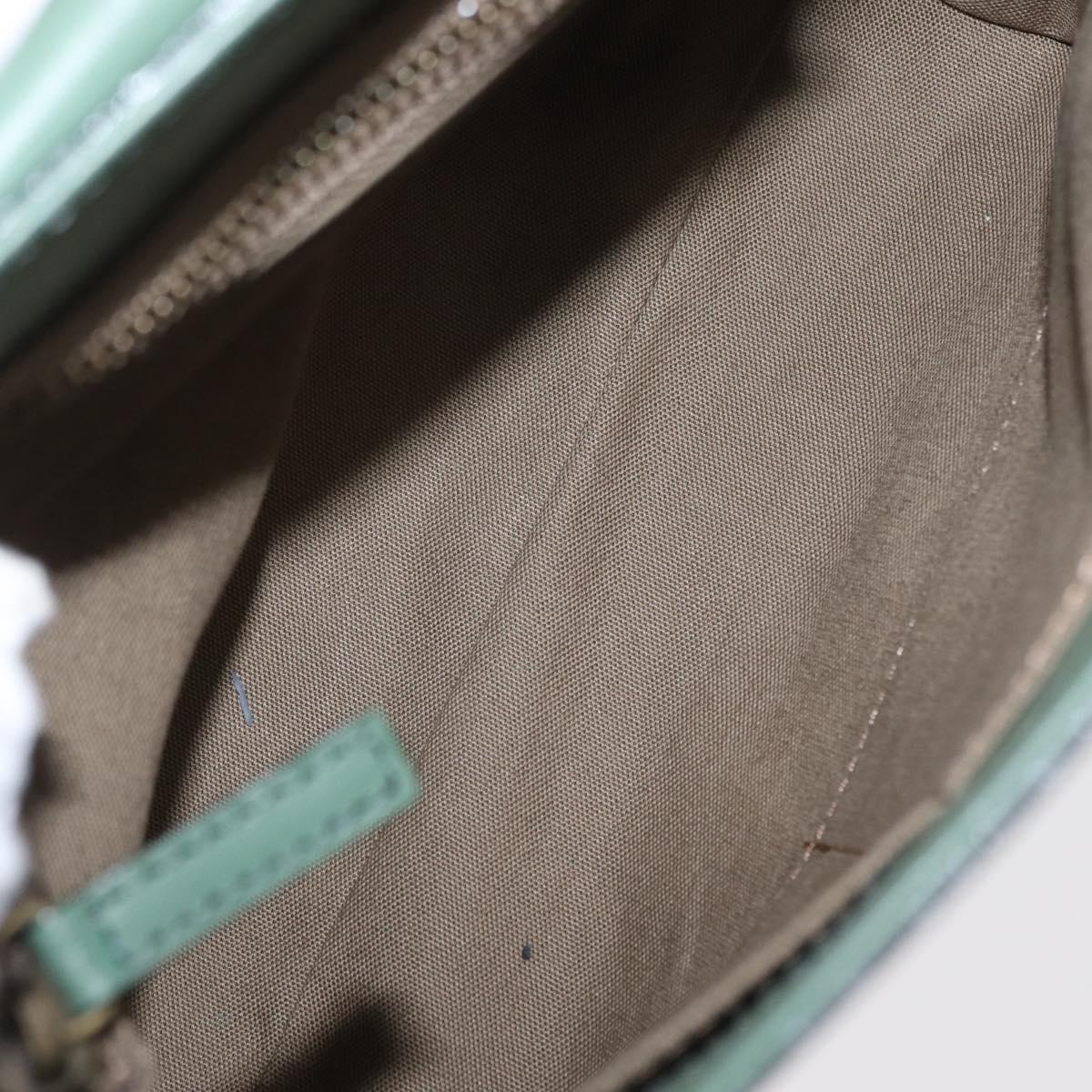 Chloe Shoulder Bag Leather Green Gold Auth BA8400
