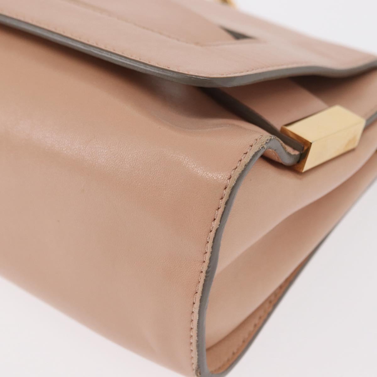 Chloe Chain Shoulder Bag Leather Pink Gold Auth BA8401