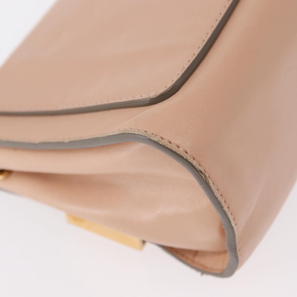 Chloe Chain Shoulder Bag Leather Pink Gold Auth BA8401