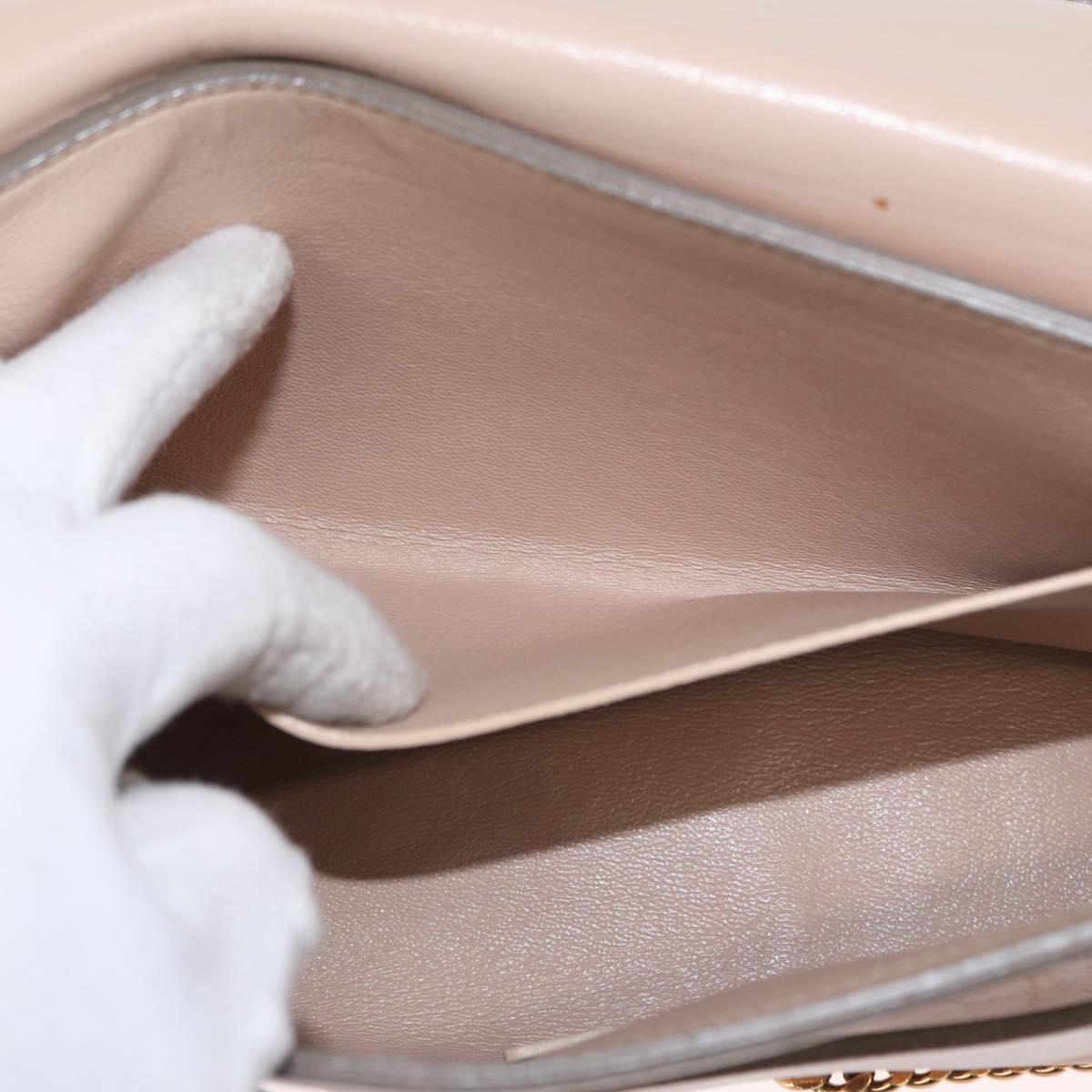 Chloe Chain Shoulder Bag Leather Pink Gold Auth BA8401