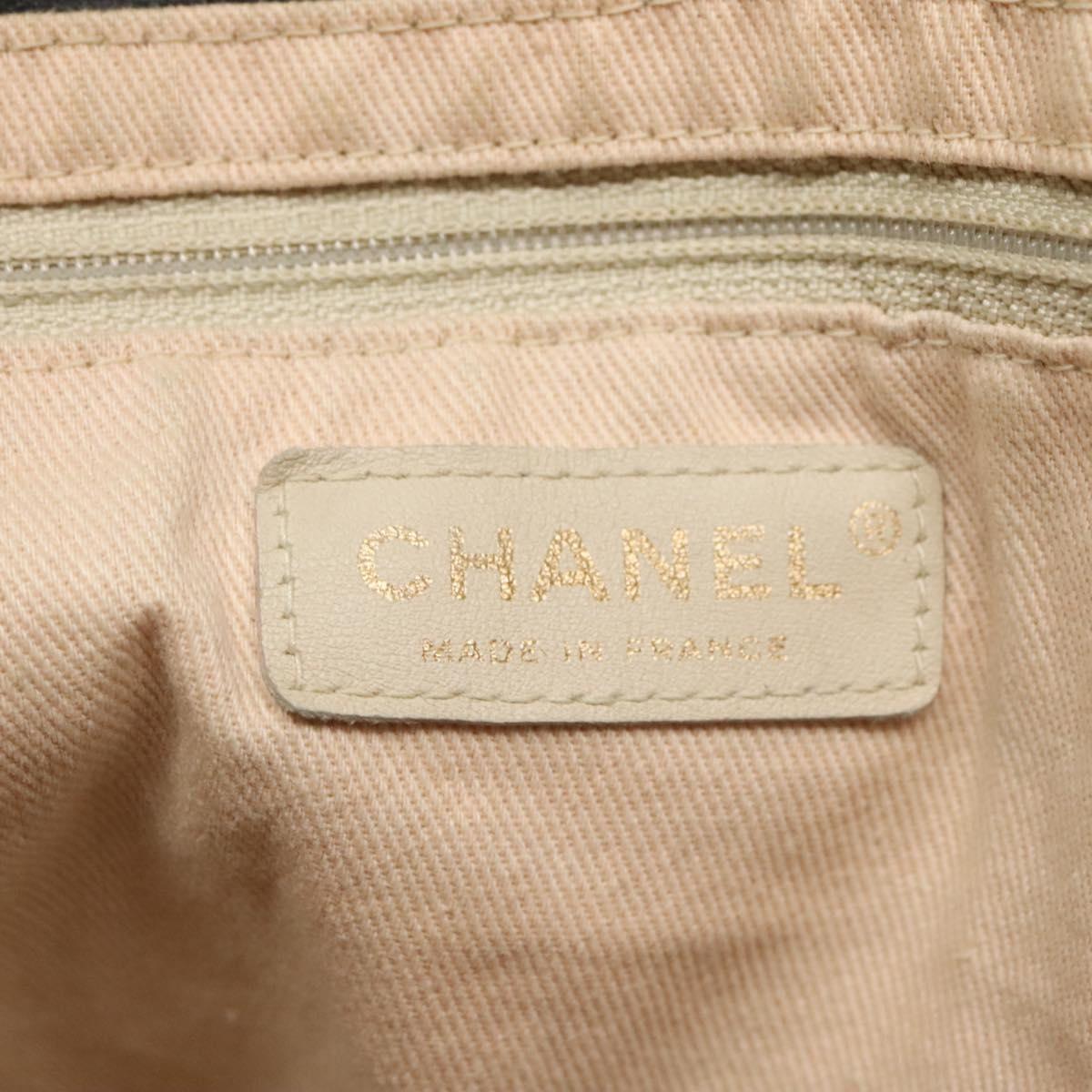 CHANEL Camelia Tote Bag Lamb Skin Black CC Auth BA841