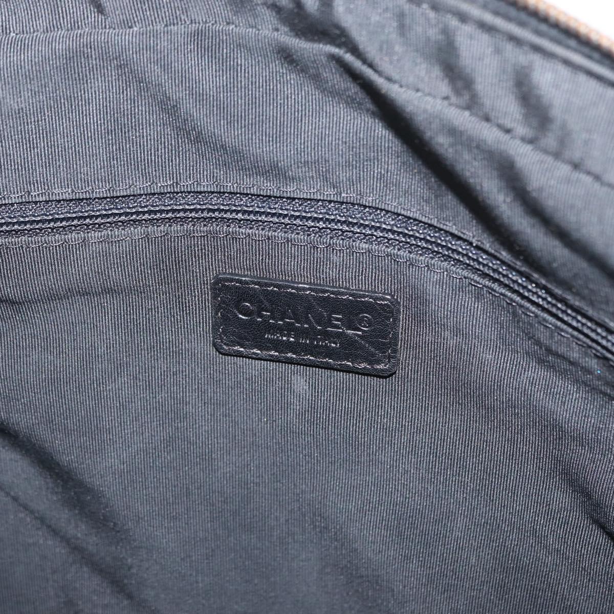 CHANEL Wild stitch Hand Bag Lamb Skin Black CC Auth BA8410