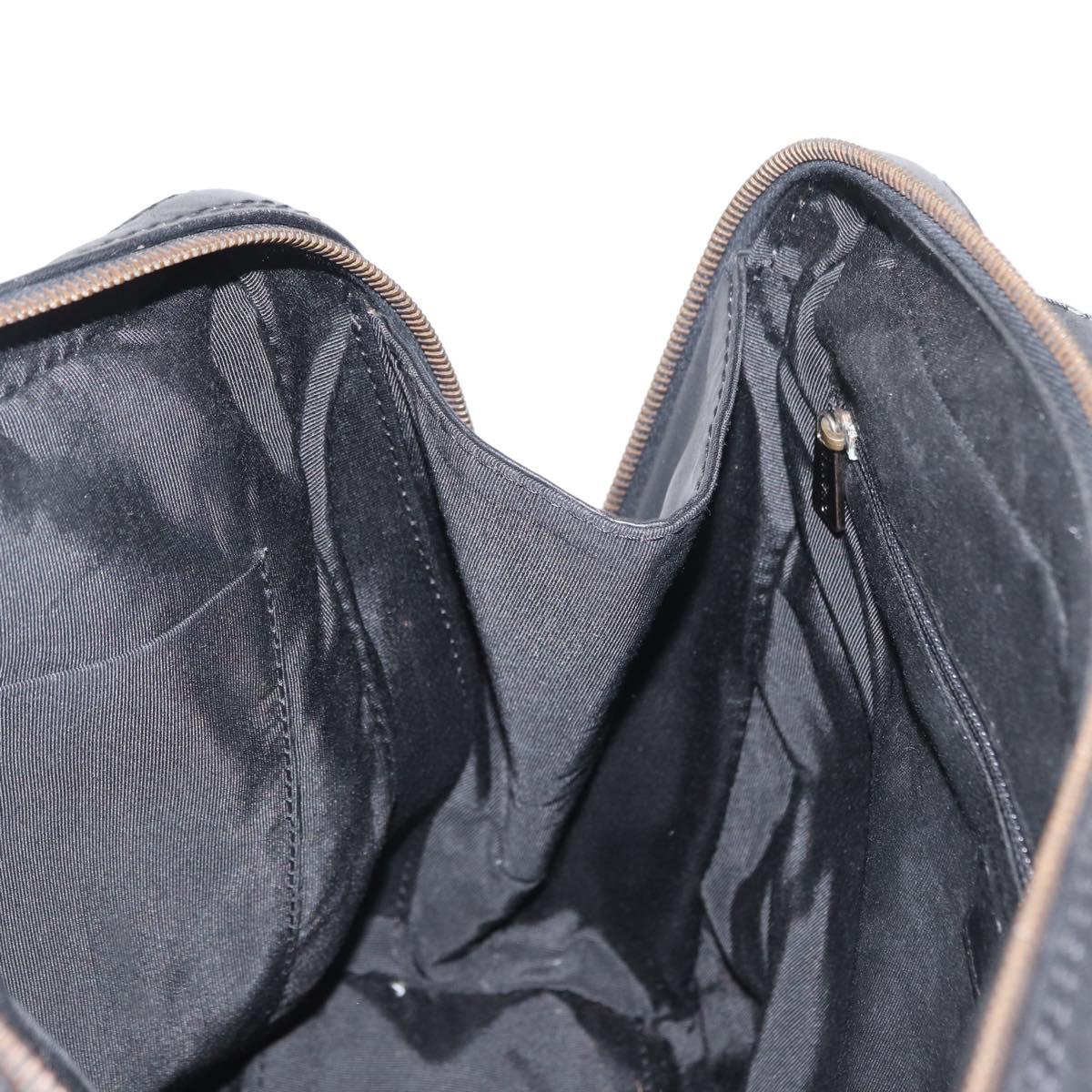 CHANEL Wild stitch Hand Bag Lamb Skin Black CC Auth BA8410