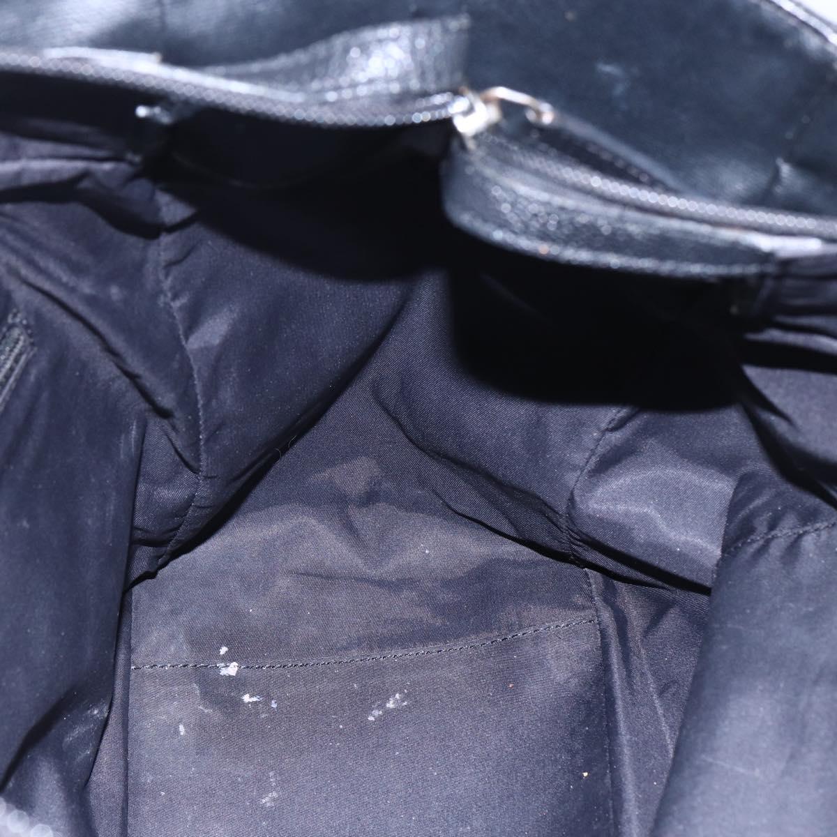 CHANEL Paris Biarritz MM Tote Bag Coated Canvas Black Silver CC Auth BA8414