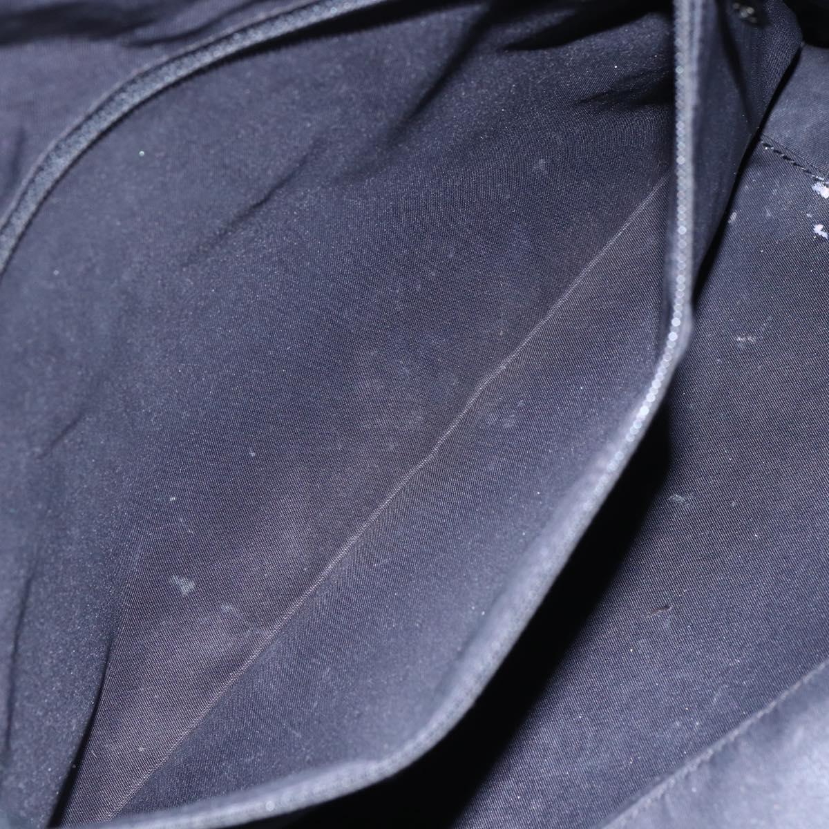 CHANEL Paris Biarritz MM Tote Bag Coated Canvas Black Silver CC Auth BA8414