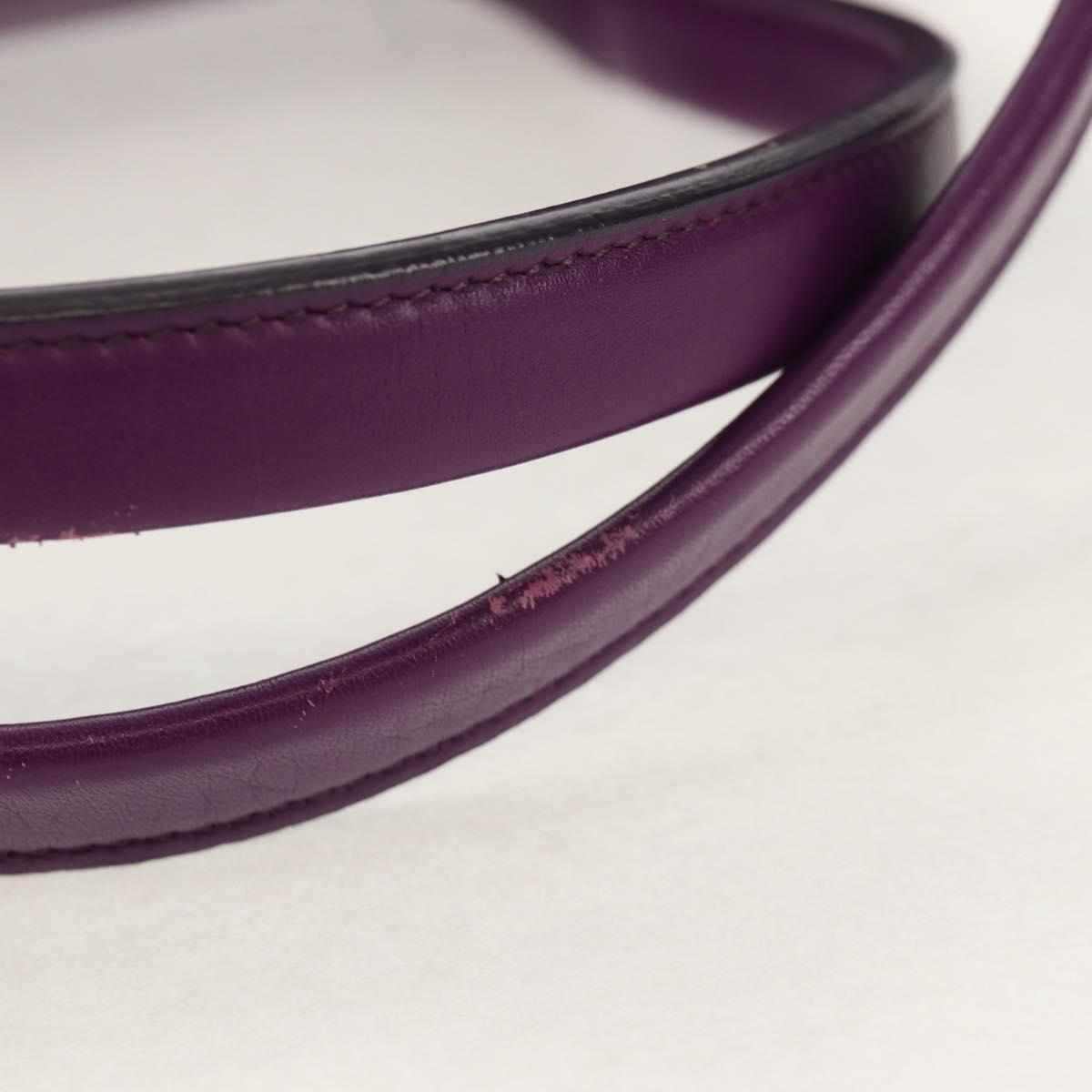 Salvatore Ferragamo Gancini Hand Bag Leather Purple Gold Auth BA8415V