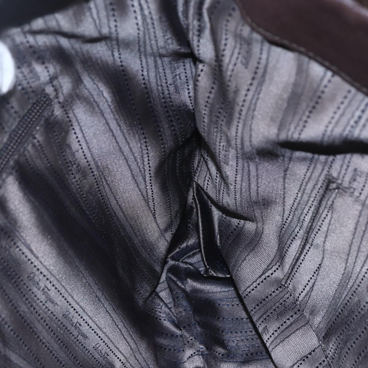 Salvatore Ferragamo Vala Shoulder Bag Suede Leather Brown Gold Auth BA8417