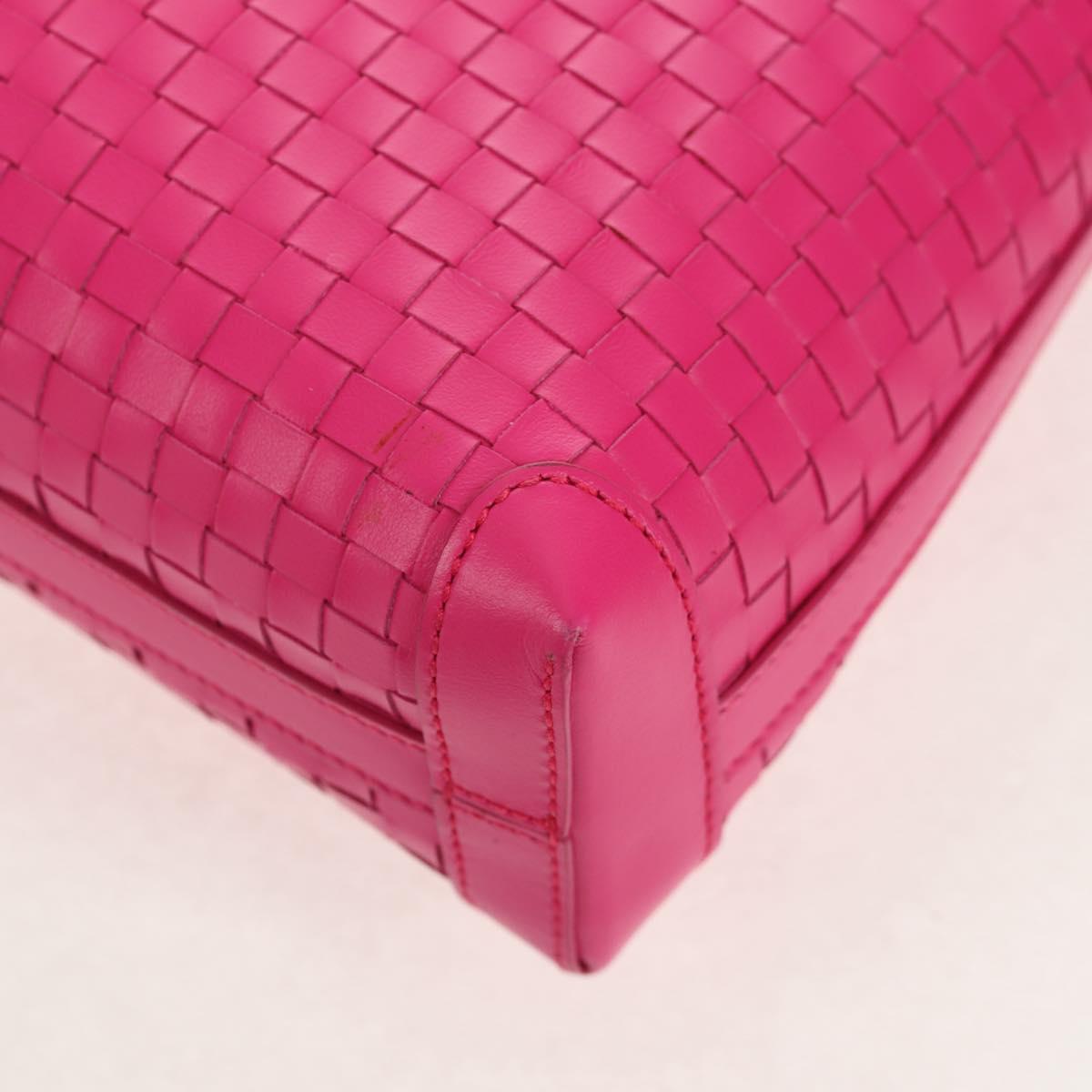 Salvatore Ferragamo Gancini Shoulder Bag Leather Pink Silver Auth BA8419V