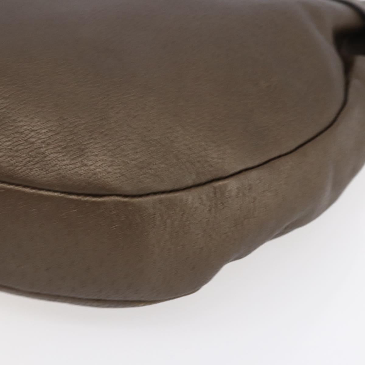 Salvatore Ferragamo Gancini Shoulder Bag Leather Brown Gold Auth BA8420