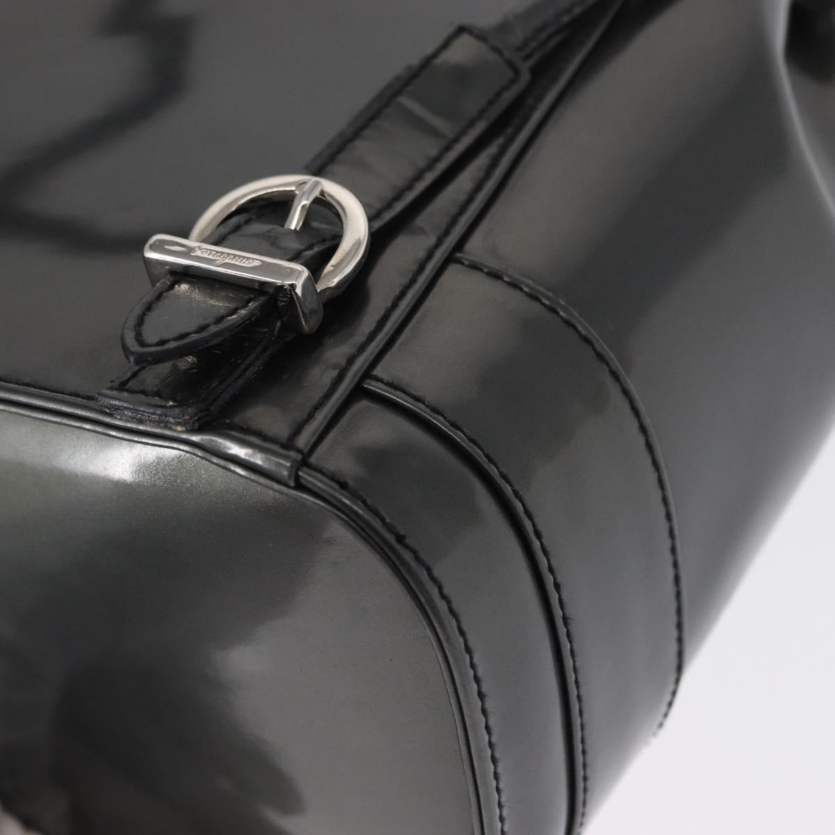 Salvatore Ferragamo Vala Backpack Leather Silver Auth BA8422