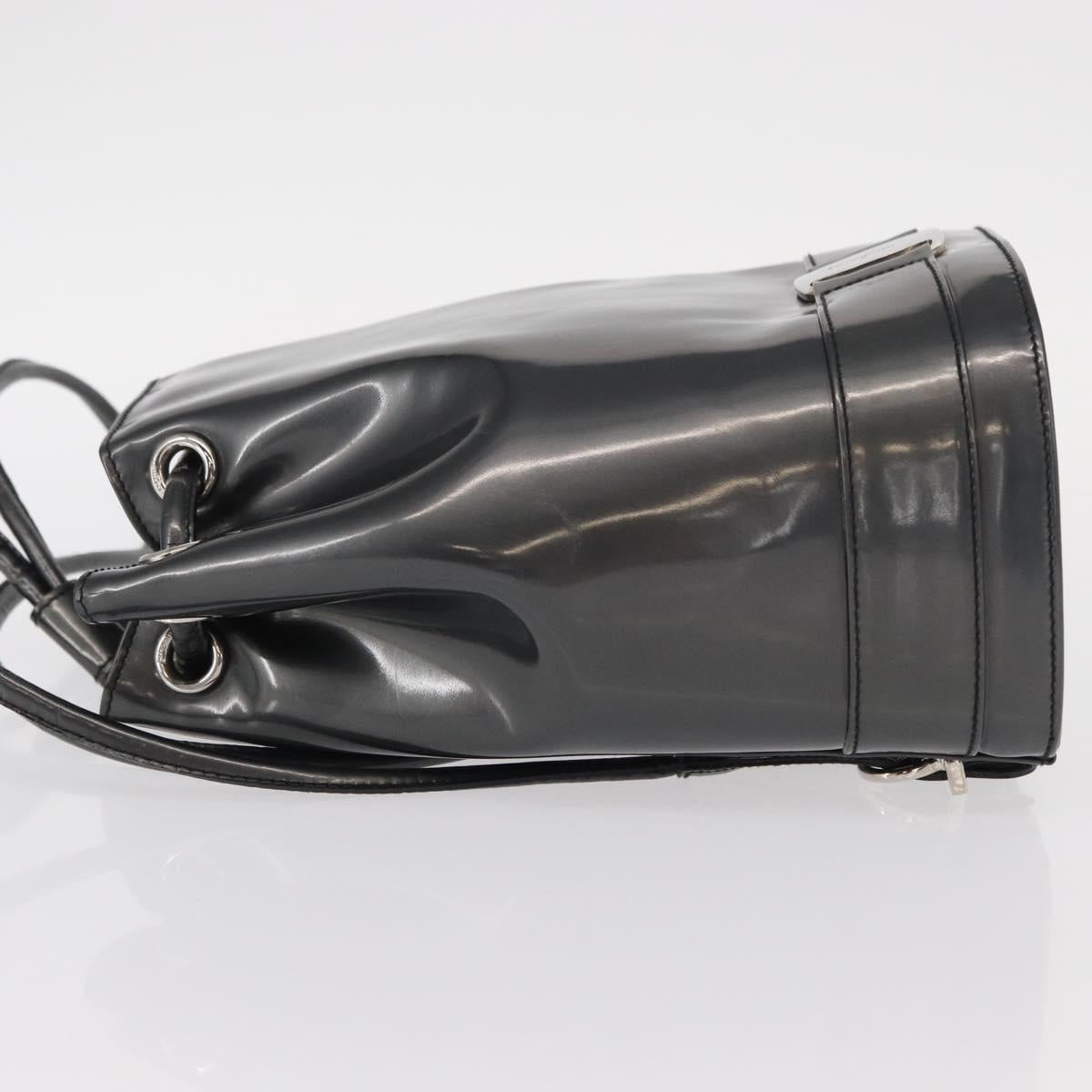 Salvatore Ferragamo Vala Backpack Leather Silver Auth BA8422