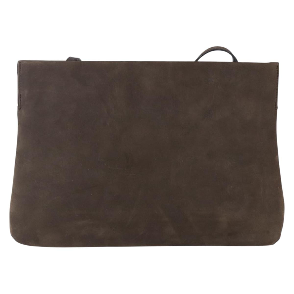 Salvatore Ferragamo Vala Shoulder Bag Suede Brown Gold Auth BA8423