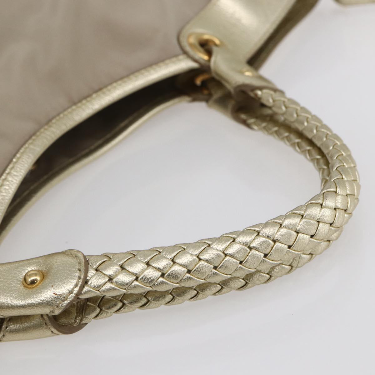 Salvatore Ferragamo Hand Bag Nylon 2way Gold Auth BA8425