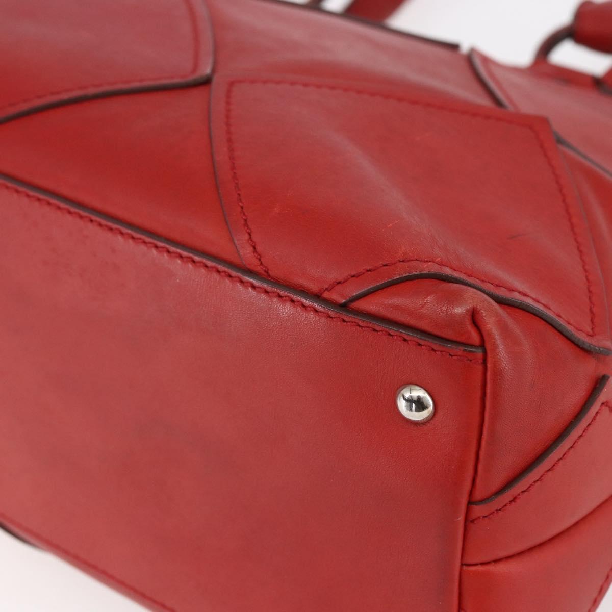 Salvatore Ferragamo Gancini Hand Bag Leather Red Auth BA8426
