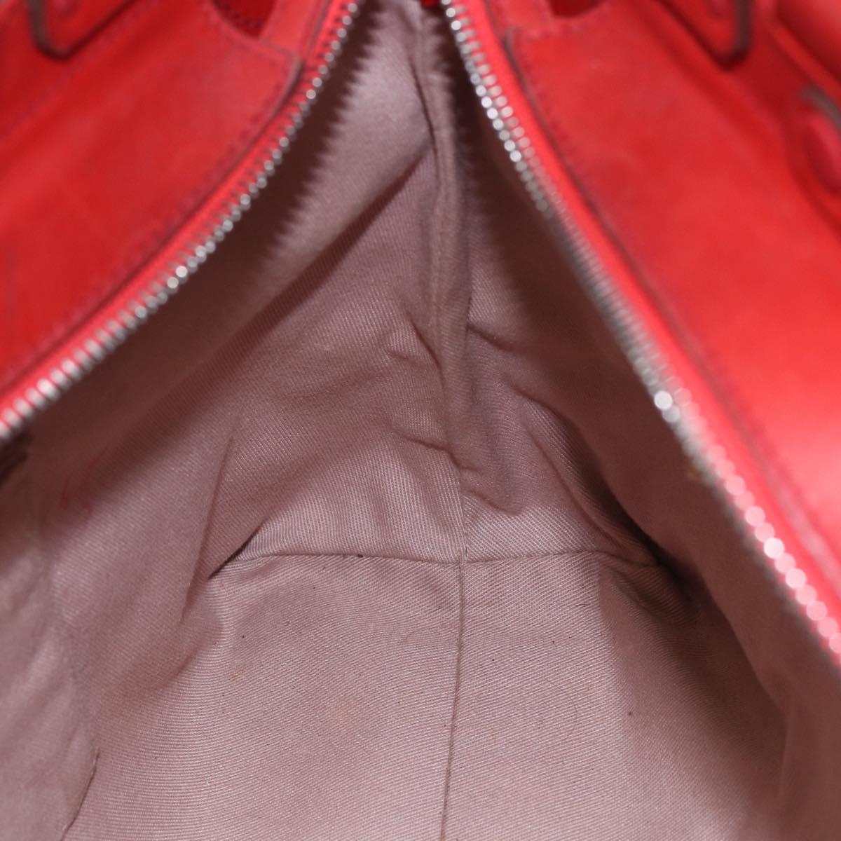 Salvatore Ferragamo Gancini Hand Bag Leather Red Auth BA8426