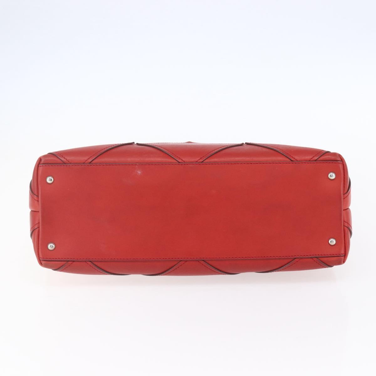 Salvatore Ferragamo Gancini Hand Bag Leather Red Auth BA8426