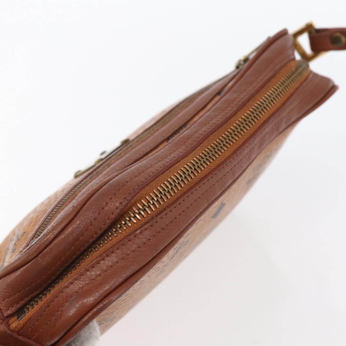 MCM Logogram Vicetos Shoulder Bag PVC Leather Brown Gold Auth BA8428