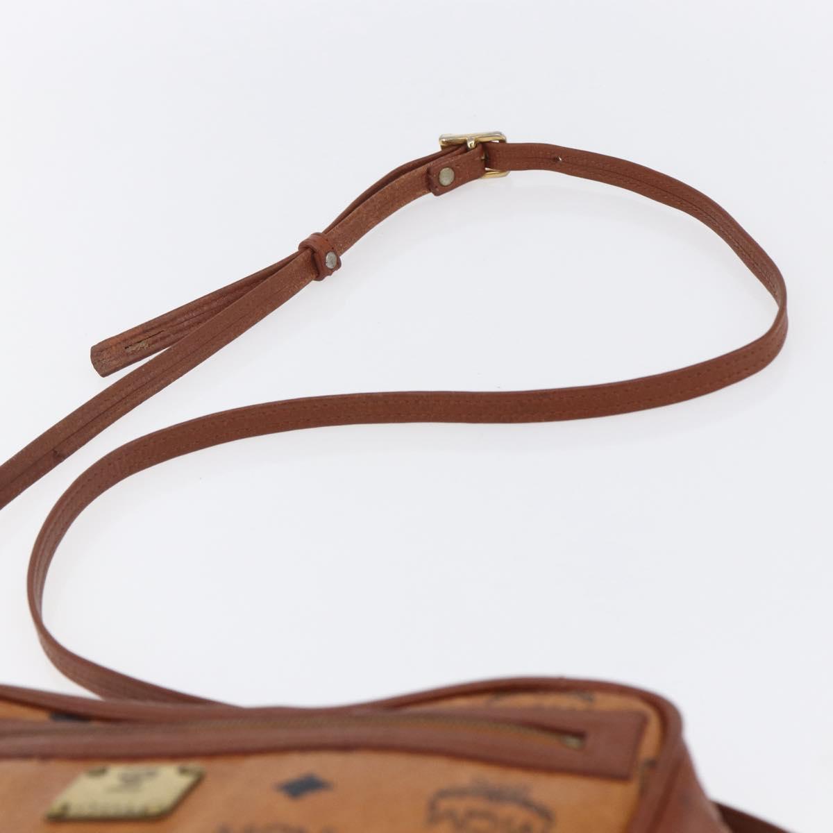 MCM Logogram Vicetos Shoulder Bag PVC Leather Brown Gold Auth BA8428