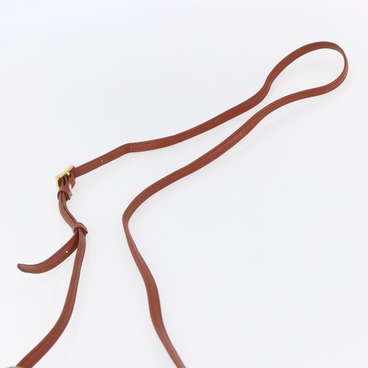 MCM Logogram Vicetos Shoulder Bag PVC Leather Brown Gold Auth BA8429