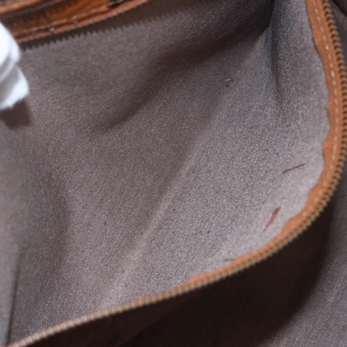 MCM Logogram Vicetos Tote Bag PVC Leather Brown Gold Auth BA8430