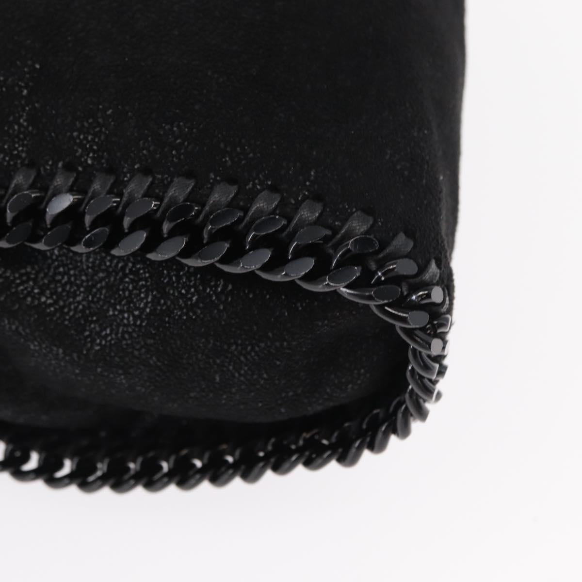 Stella MacCartney Chain Falabella Bag polyester Black Silver 371223 Auth BA8431