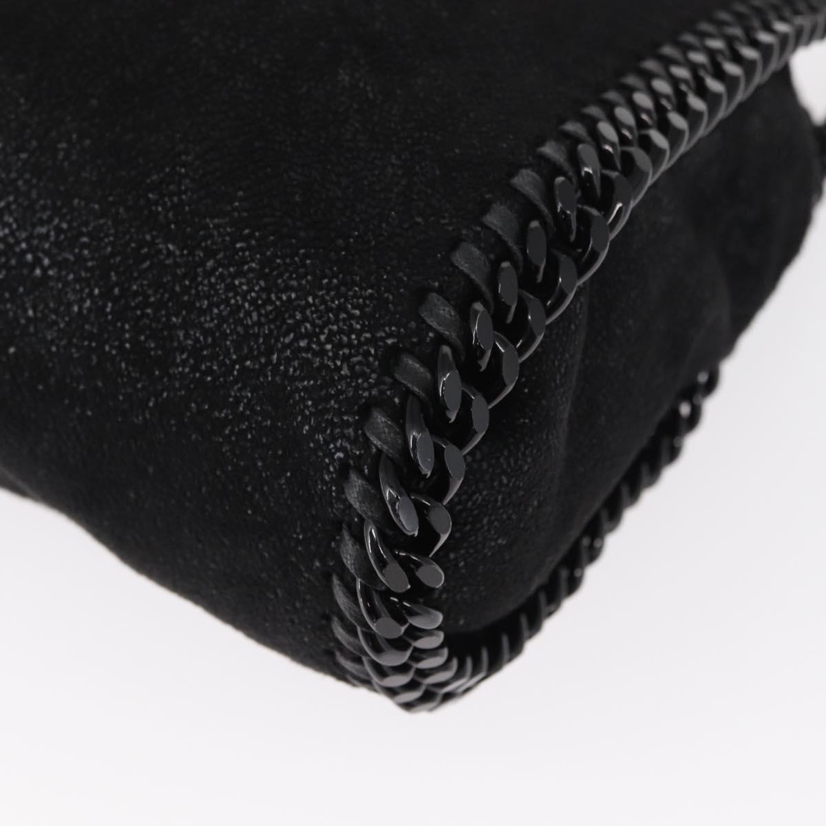 Stella MacCartney Chain Falabella Bag polyester Black Silver 371223 Auth BA8431