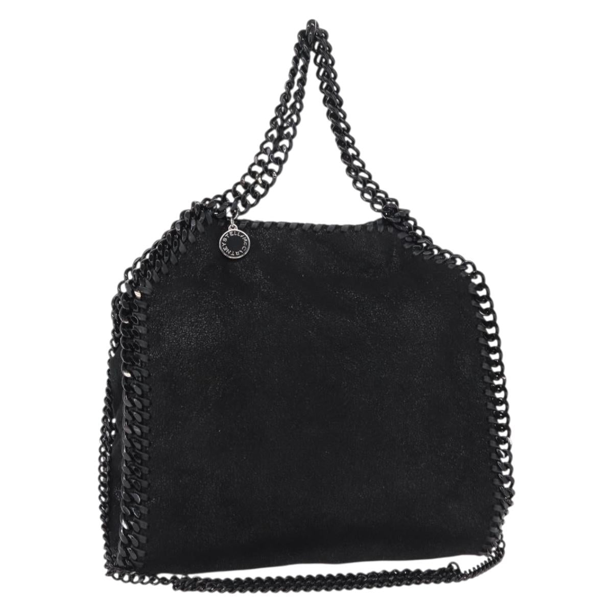 Stella MacCartney Chain Falabella Bag polyester Black Silver 371223 Auth BA8431