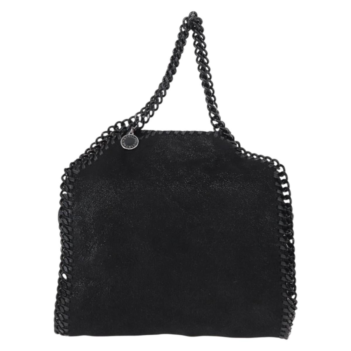 Stella MacCartney Chain Falabella Bag polyester Black Silver 371223 Auth BA8431