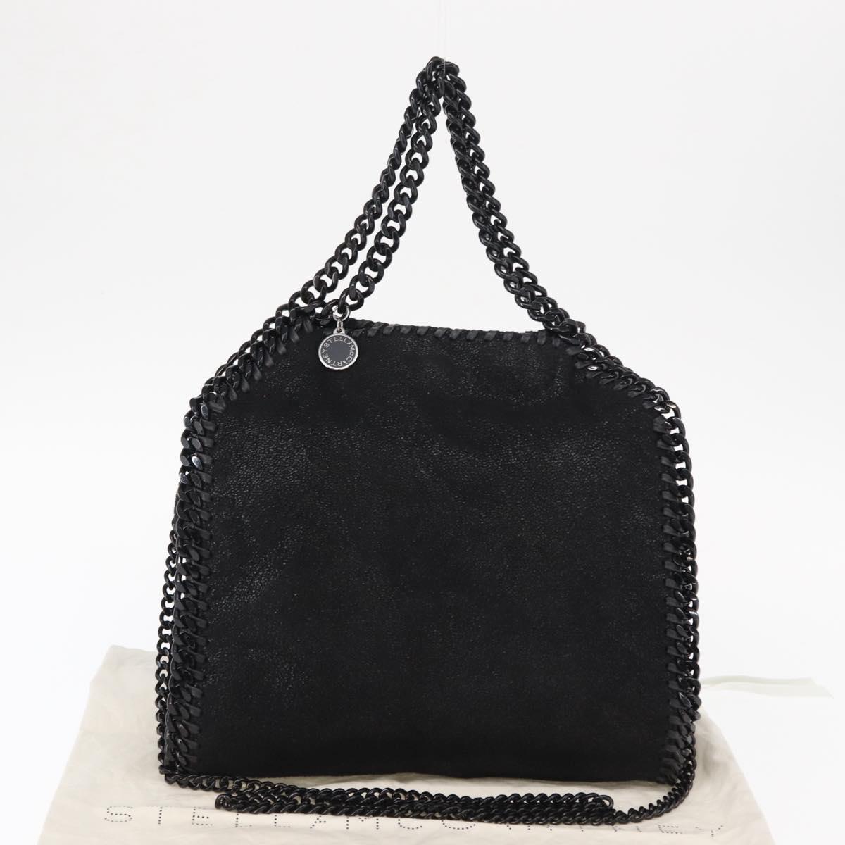 Stella MacCartney Chain Falabella Bag polyester Black Silver 371223 Auth BA8431