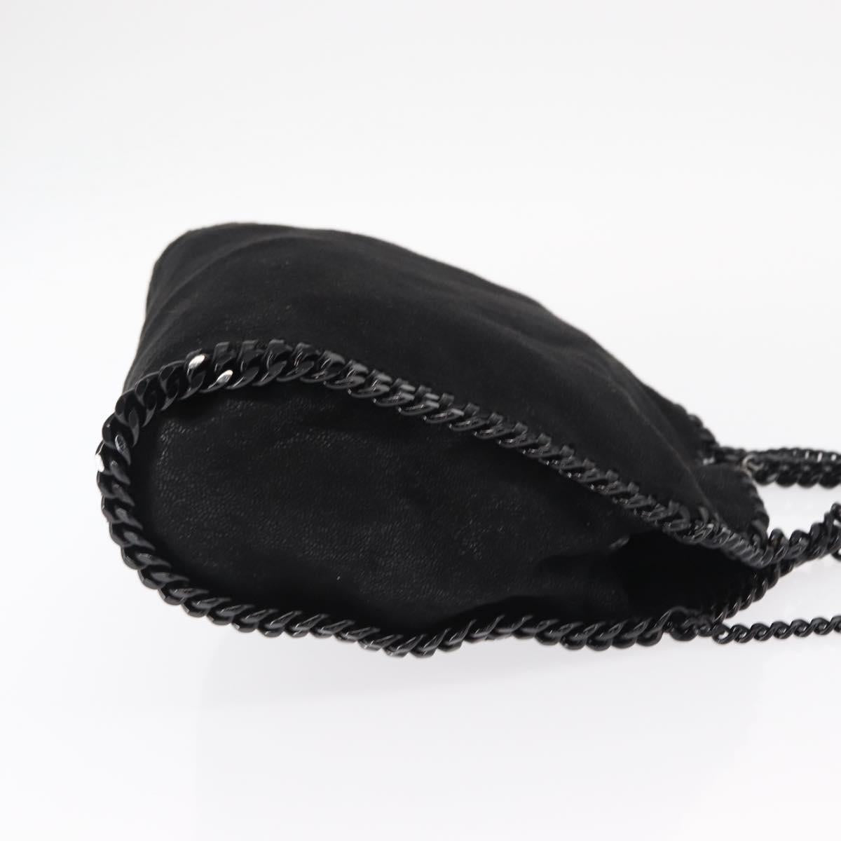 Stella MacCartney Chain Falabella Bag polyester Black Silver 371223 Auth BA8431