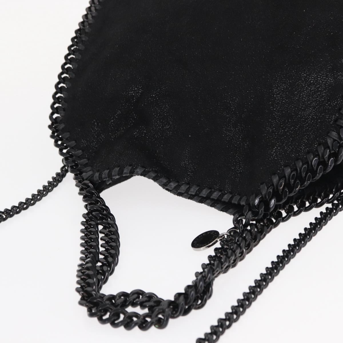 Stella MacCartney Chain Falabella Bag polyester Black Silver 371223 Auth BA8431